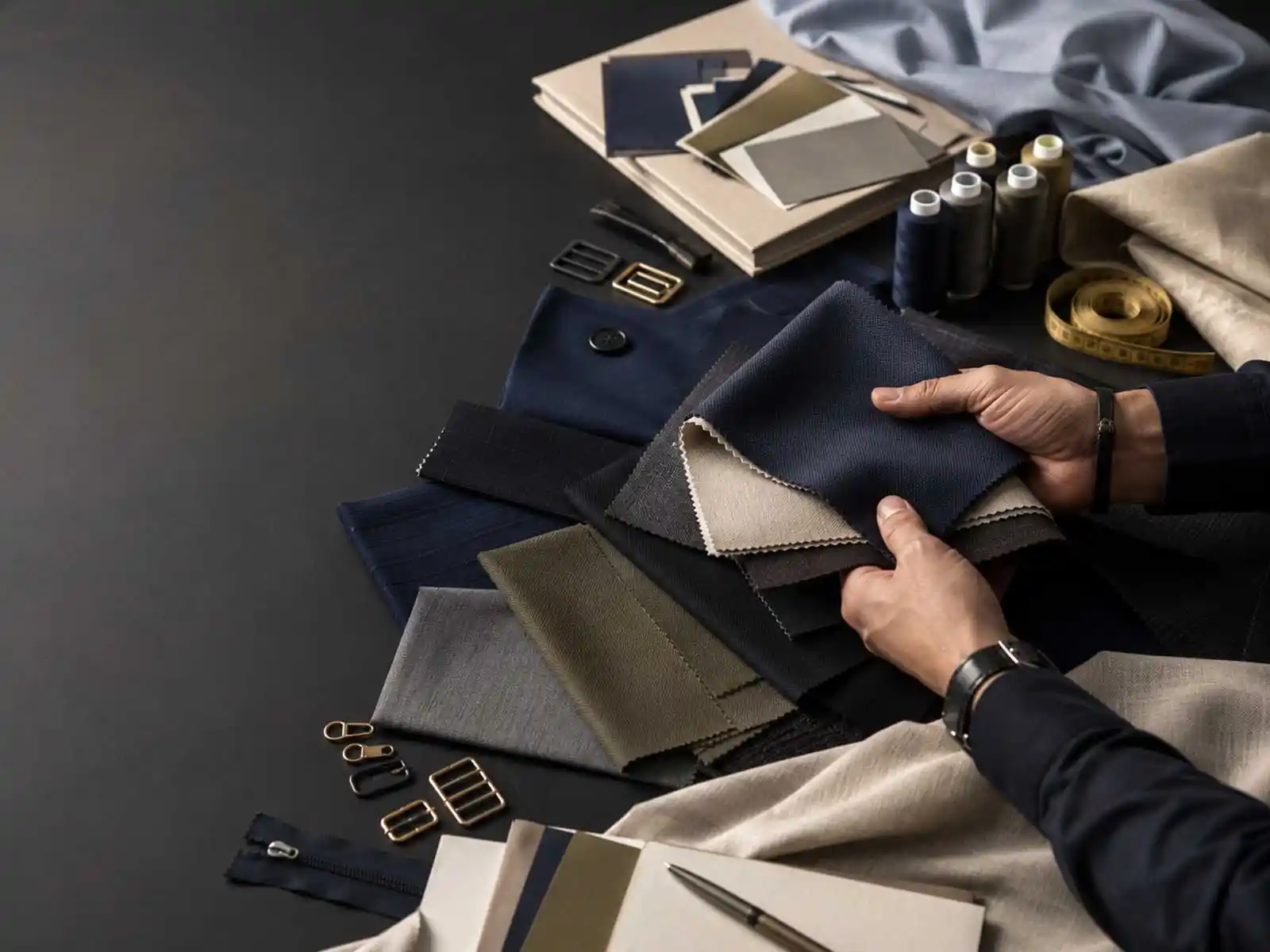 Fabric and trim options reviewed for apparel programme sourcing and material coordination