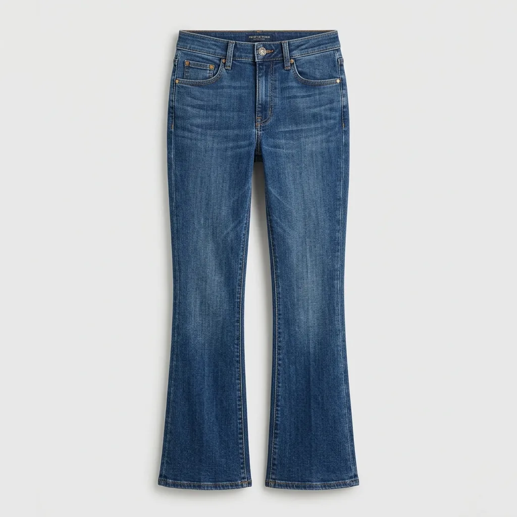 Bootcut denim jeans with a fitted upper leg and flared hem