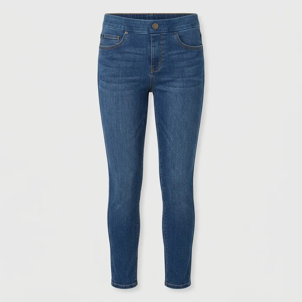 Women’s medium-wash denim jeggings with a close fitted silhouette