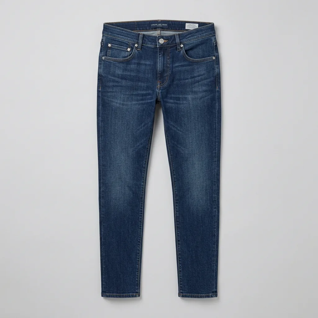 Slim-fit dark indigo denim jeans with a narrow streamlined leg