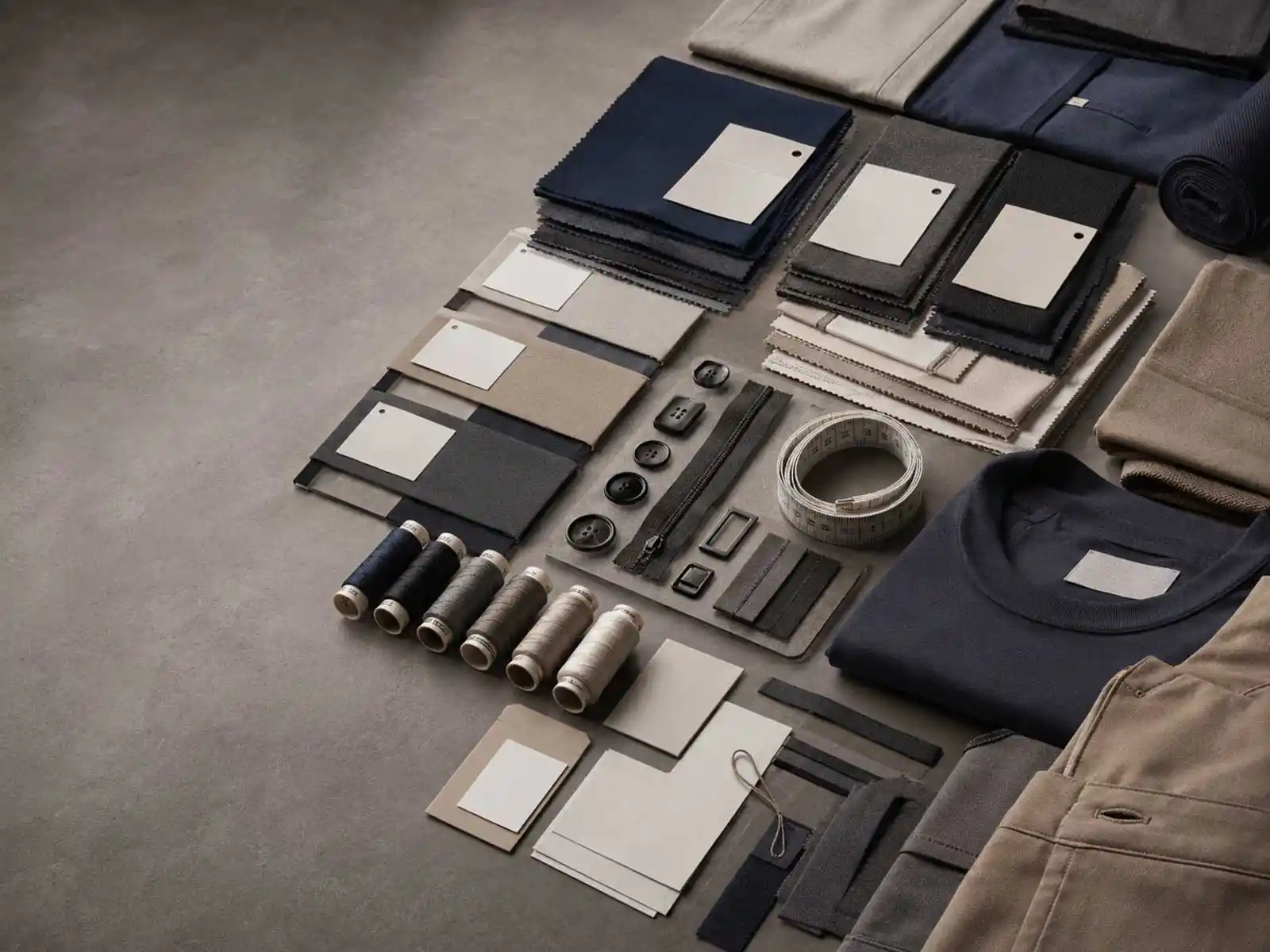 Private-label material development with fabric options, trims and branding components for collection programmes