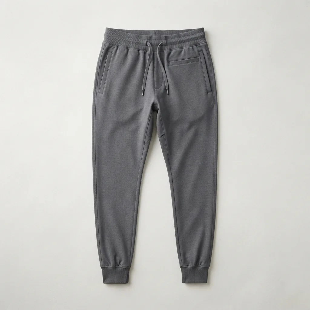 Charcoal sports joggers with drawstring waistband, side pockets and tapered cuffs