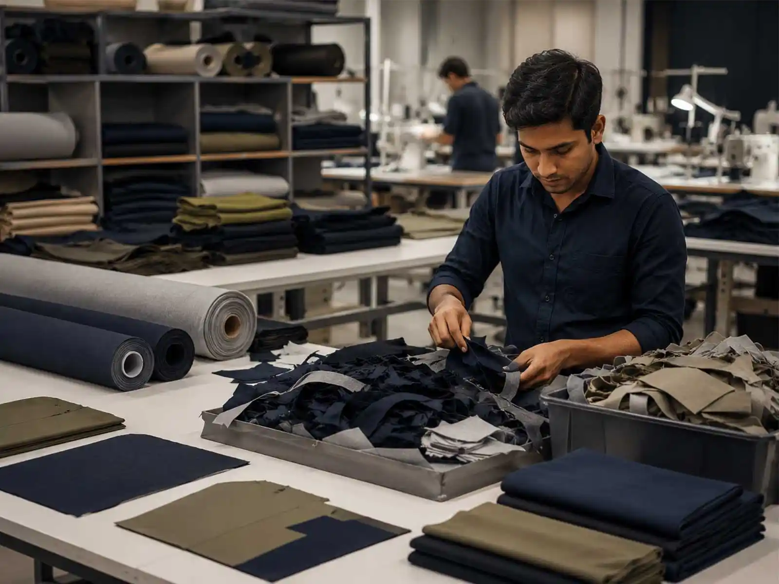 Organised apparel manufacturing with responsible material handling and clean production practices